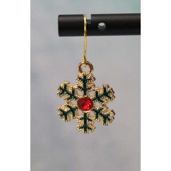 Fashion Gold Drop Snowflake Earrings  E156 - Picture 2 of 3